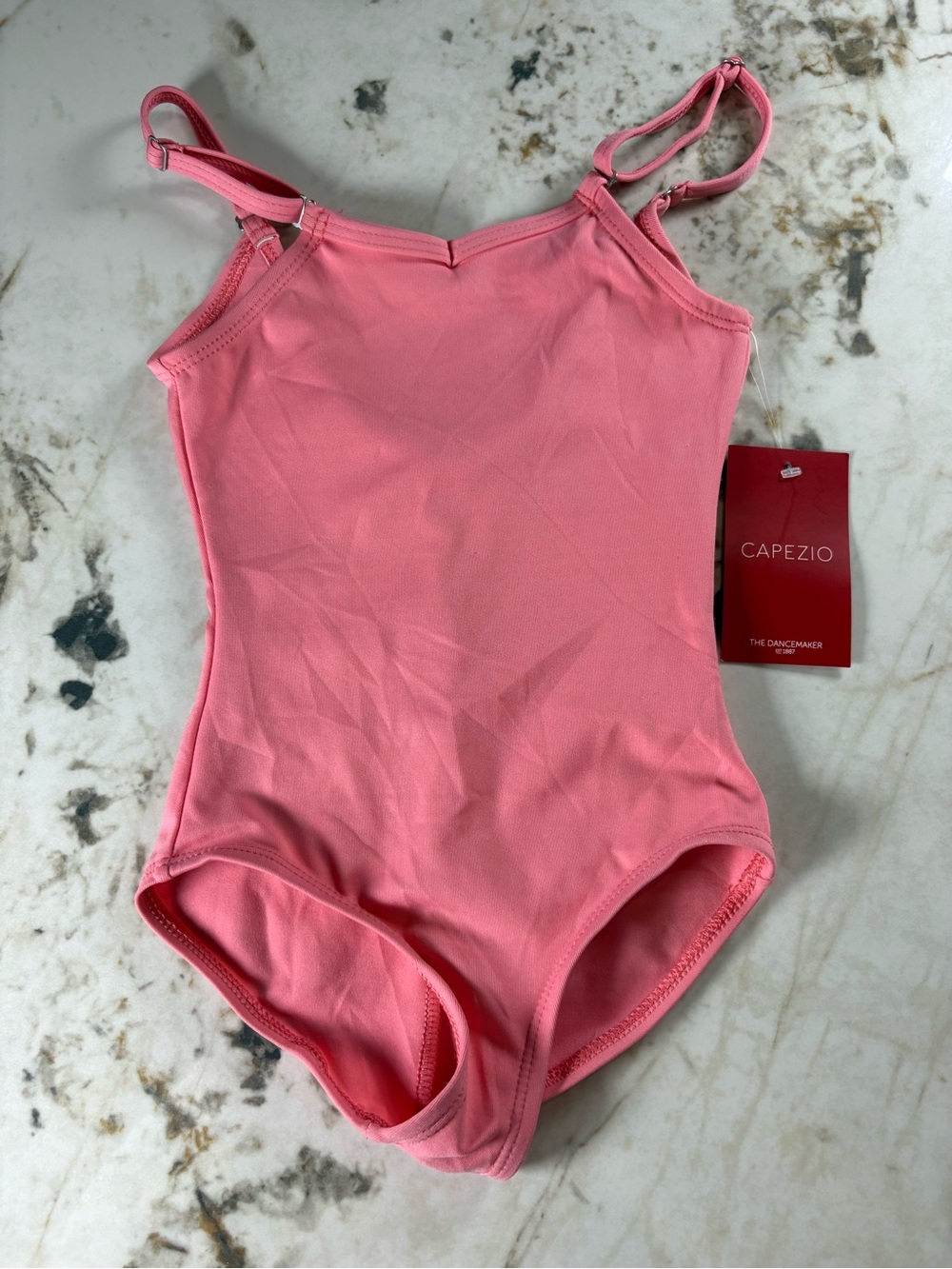 Capezio Girls' Coral Pink Dance Leotard with Adjustable Straps